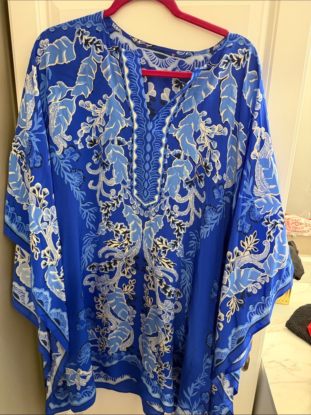 Lilly Pulitzer Blue & White Floral Caftan